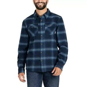 NEW Colorado Clothing Men's M Blue Plaid Flannel Shirt Long Sleeve Button-Up